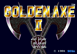 Golden Axe II title screen for Sega Genesis